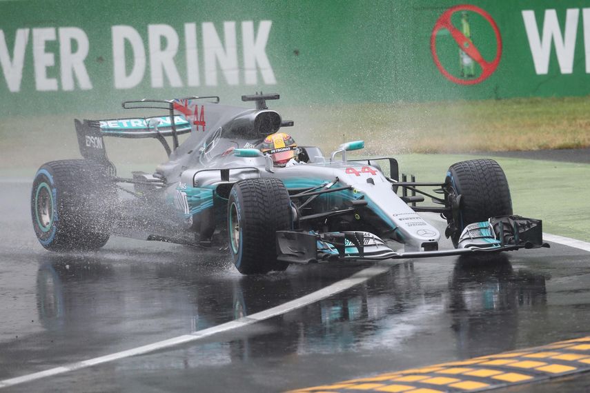 Hamilton pudo imponerse en una jornada marcada por la lluvia.&nbsp;