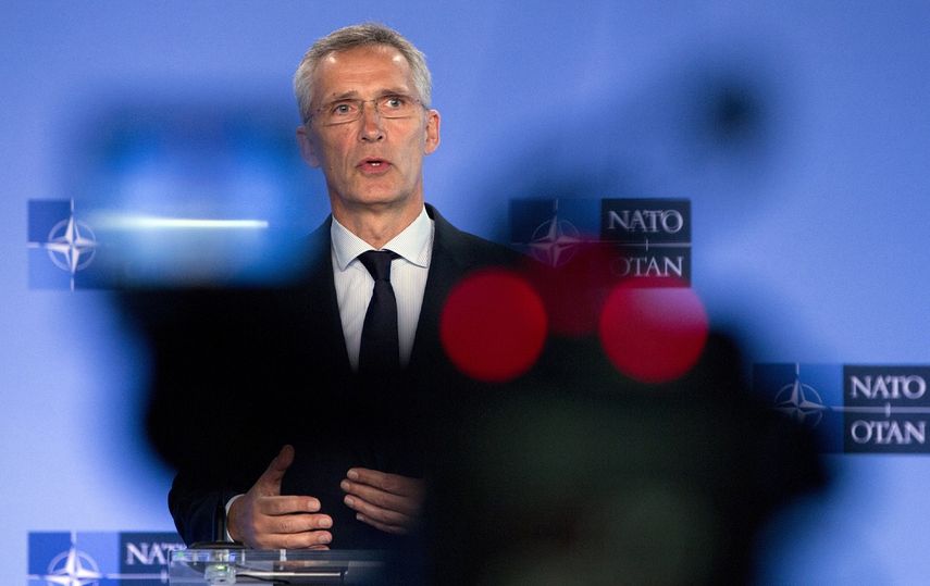 El secretario general de la OTAN, Jens Stoltenberg, habla durante conferencia de prensa en la sede de la OTAN en Bruselas, el viernes 5 de julio de 2019.