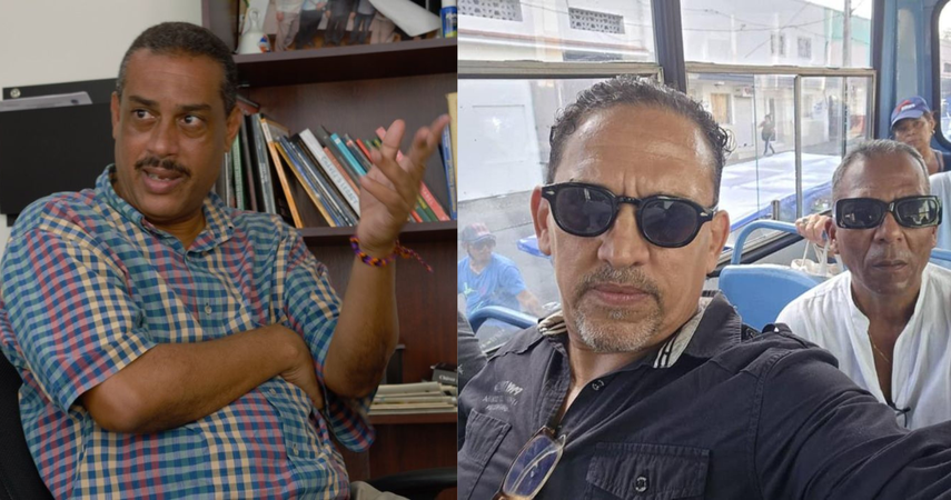 El periodista independiente Iván García y los opositores Rolando Rodríguez Lobaina e Isael Poveda Silva.