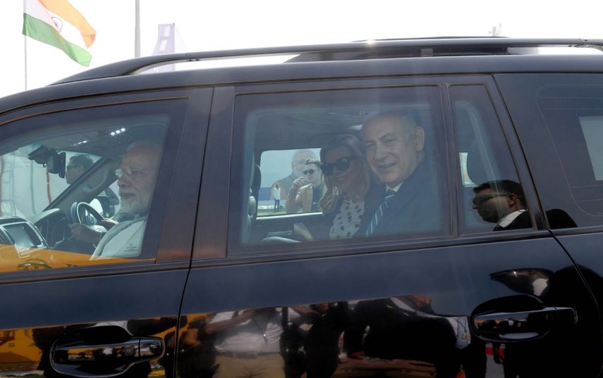Netanyahu durante la visita de Estado a la India.