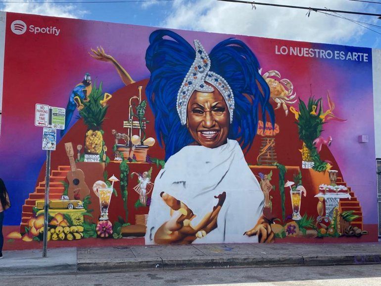 Mural en honor a Celia Cruz en una céntrica calle de Wynwood, Miami. 