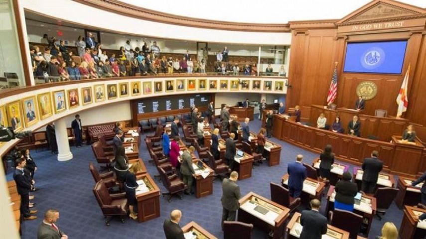 Vista parcial del salón del Senado, en Tallahassee.