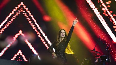 La cantante chilena Myriam Hernández actúa en Lima, Perú.&nbsp;