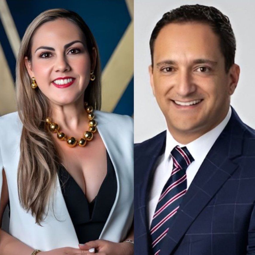 La bróker inmobiliaria Loreley Fajer, y el abogado&nbsp;Chris Robert Tinton.