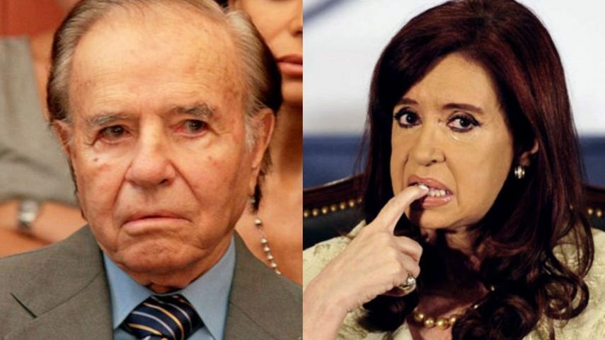 Los expresidentes argentinos Carlos Menem (1989-1999) y Cristina Fernández de&nbsp;Kirchner&nbsp;(2007-2015).