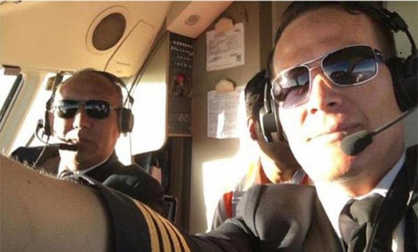 Marco Rocha Venegas (izq.) y Miguel Quiroga (der.), piloto del avión siniestrado.