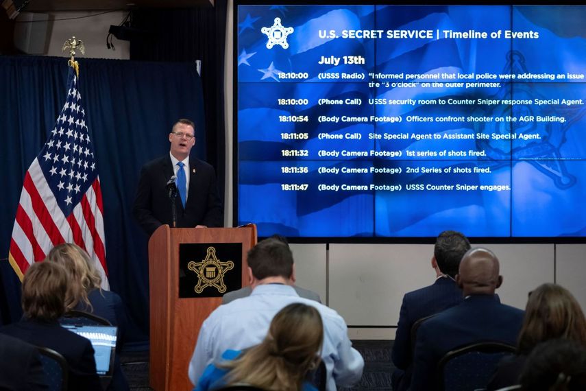 El director interino del Servicio Secreto, Ronald Rowe, habla durante una conferencia de prensa en Washington, DC, el 20 de septiembre de 2024.