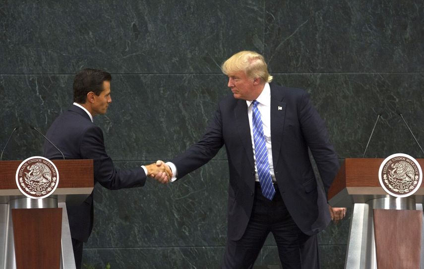 Enrique Peña Nieto y Donald Trump durante la rueda de prensa conjunta que dieron en agosto pasado&nbsp;en la residencia Los Pinos, en Ciudad de México.