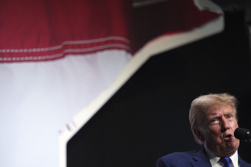El candidato presidencial republicano, el expresidente Donald Trump, habla en la Cena Lincoln Reagan del Partido Republicano de Minnesota, el viernes 17 de mayo de 2024, en el Saint Paul RiverCentre de St. Paul, Minnesota.&nbsp;