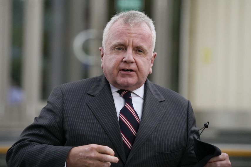 El embajador de EEUU en Rusia, John Sullivan, habla con reporteros en Moscú, Rusia, el 28 de junio de 2021.&nbsp;