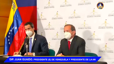 El presidente encargado de Venezuela Juan Guaidó junto al primer vicepresidente de la AN, Juan Pablo Guanipa.&nbsp;