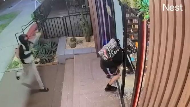 Tras romper el acceso, ambos individuos entraron al comercio y se llevaron múltiples productos.