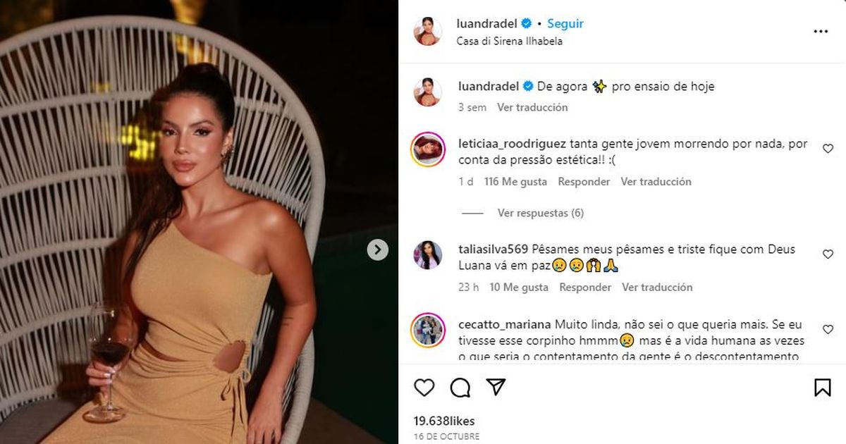 Muere influencer Luana Andrade durante cirugía estética