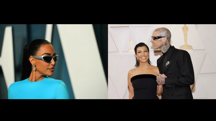 Kim Kardashian, Kourtney Kardashian y Travis Barker.