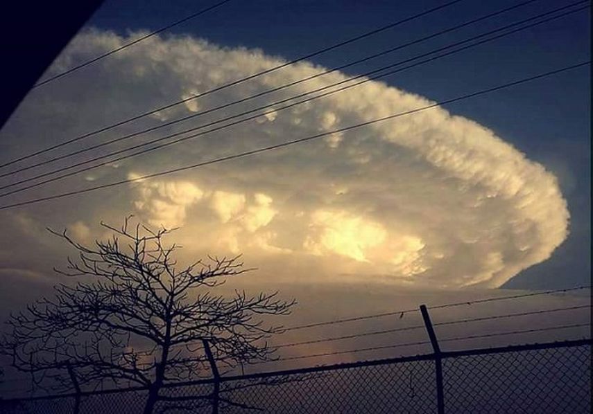 La nube algodón o tipo cúmulo como la denominan los especialistas (CORTESÍA.elexcelsior)