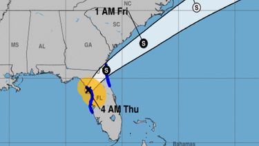 Proyección de ruta para tormenta tropical Eta, según Centro Nacional de Nuracanes.