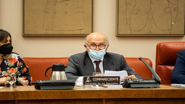 El secretario de Estado para Iberoamérica y el Caribe y el Español en el Mundo, Juan Fernández Trigo, en una Comisión de Asuntos Exteriores en el Congreso de los Diputados.