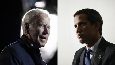 El presidente Joe Biden y el presidente encargado de Venezuela, Juan Guaidó.