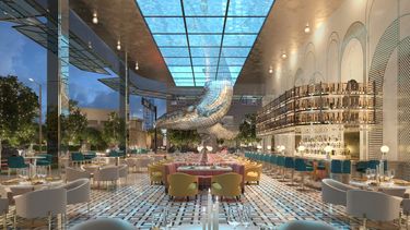 Imagen conceptual de una de las áreas principales de West Eleventh Residences, en el downtown de Miami.