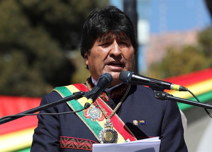 El presidente boliviano, Evo Morales, asistió a la última presentación en el Palacio de la Paz en La Haya