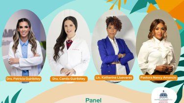 Patricia Quiribitey, Camila Quiribitey, Katherine Lluveres y Nancy Amancio, panelistas de la charla Tejiendo Esperanza a los Sobrevivientes del Jet Set.