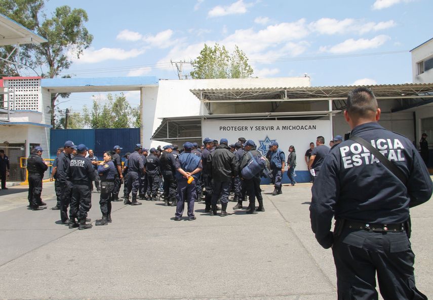 Polic&iacute;as en Michoac&aacute;n.&nbsp;