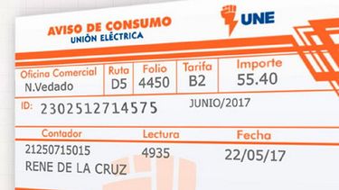 Factura Electricidad Cuba