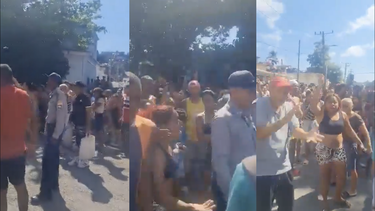 Capturas de pantalla de un video de Mag Jorge Castro en la cuenta X, donde se ven cubanos en Santiago de Cuba protestando por la crisis en la isla. 