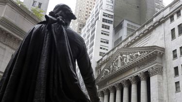 La estatua de George Washington frente a la sede de la Bolsa de Valores de Nueva York. &nbsp;