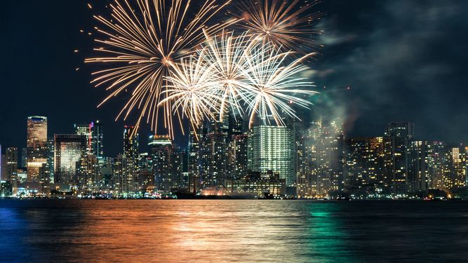 Fuegos artificiales.