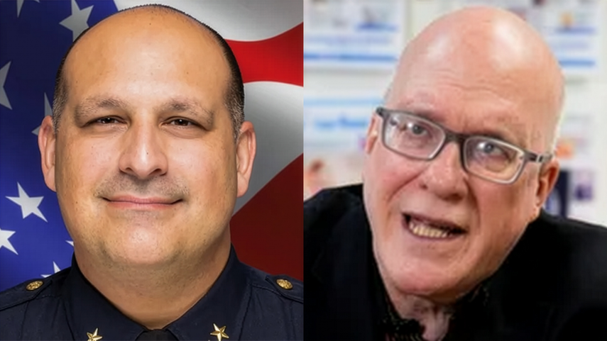 Manuel Morales, jefe de la Policía de Miami, y el opositor cubano Orlando Gutiérrez-Boronat.