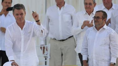 Firma del acuerdo que dejó atrás el terrorismo en Colombia.&nbsp;