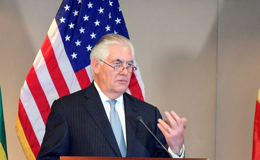 El secretario de Estado, Rex&nbsp;Tillerson, habla a la prensa durante su paso por Etiopía, una de las escalas de su&nbsp;gira por África Subsahariana.