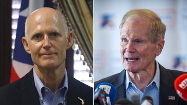 El republicano Rick Scott (izq.) ganó ante el demócrata Bill Nelson (der.) un escaño en el Senado federal por el estado de la Florida.