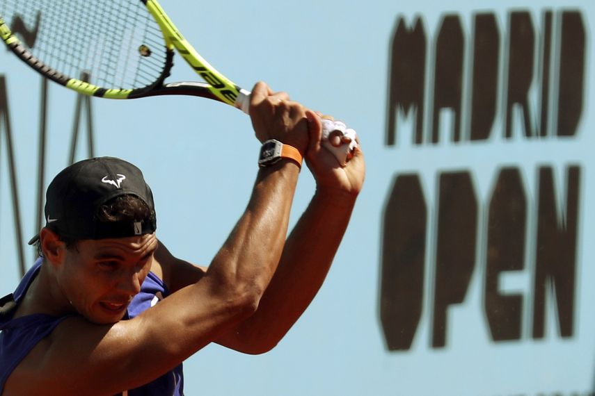 Nadal realizó su entrenamiento en la mañana del domingo sin mayores problemas.