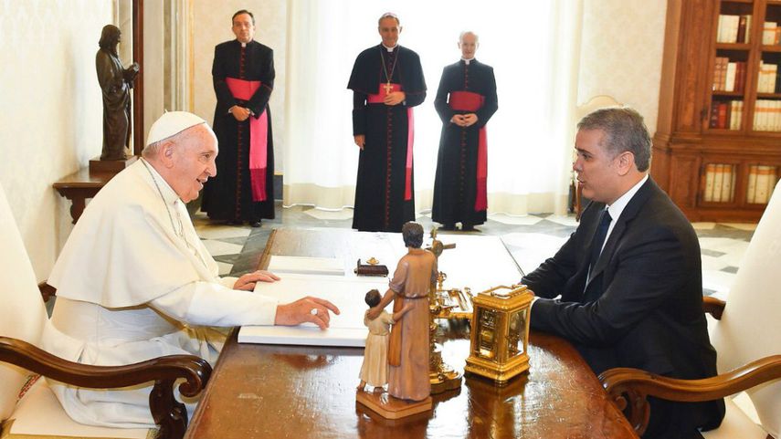 El presidente de&nbsp;Colombia, Iván Duque, ha mantenido este lunes en el Vaticano&nbsp;una reunión con el Papa Francisco.