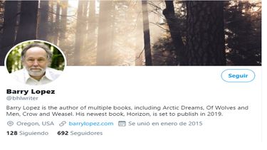 Escritor estadounidense Barry Lopez.