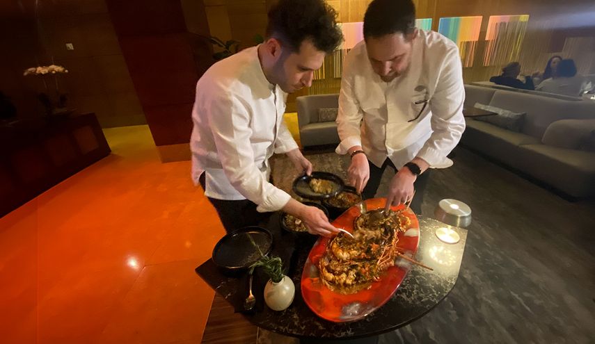 Lobster Critharoto, Greek orzo pasta,