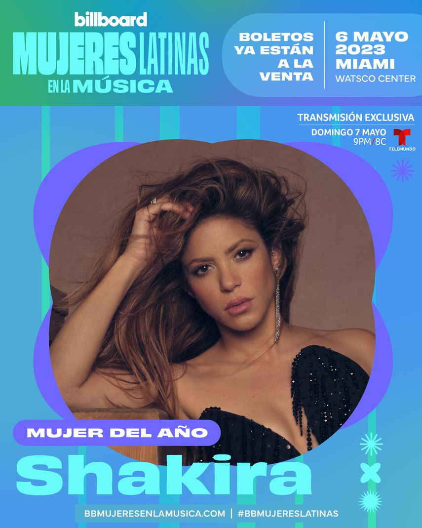 Shakira recibe el premio Mujer del Año 2023 en la primera gala del Billboard Mujeres Latinas en la Música.