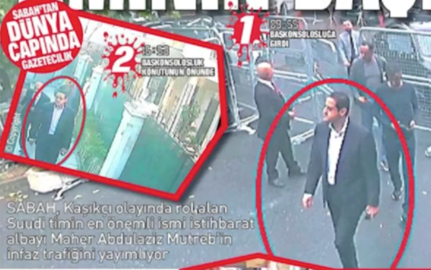 El diario muestra imágenes presuntamente de las cámaras de seguridad en las que aparece el saudí entrando en el consulado.