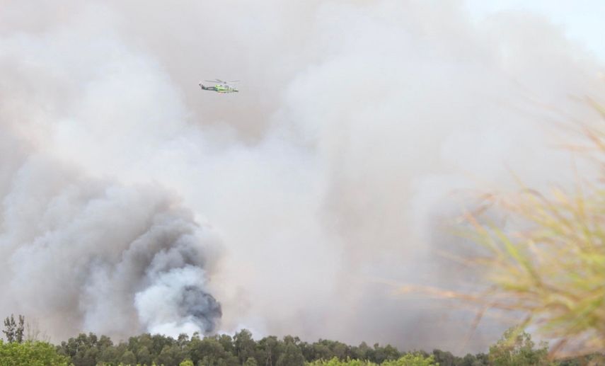Incendio en Krome Avenue, entre Kendall Drive y la calle 8 en el suroeste de Miami-Dade.