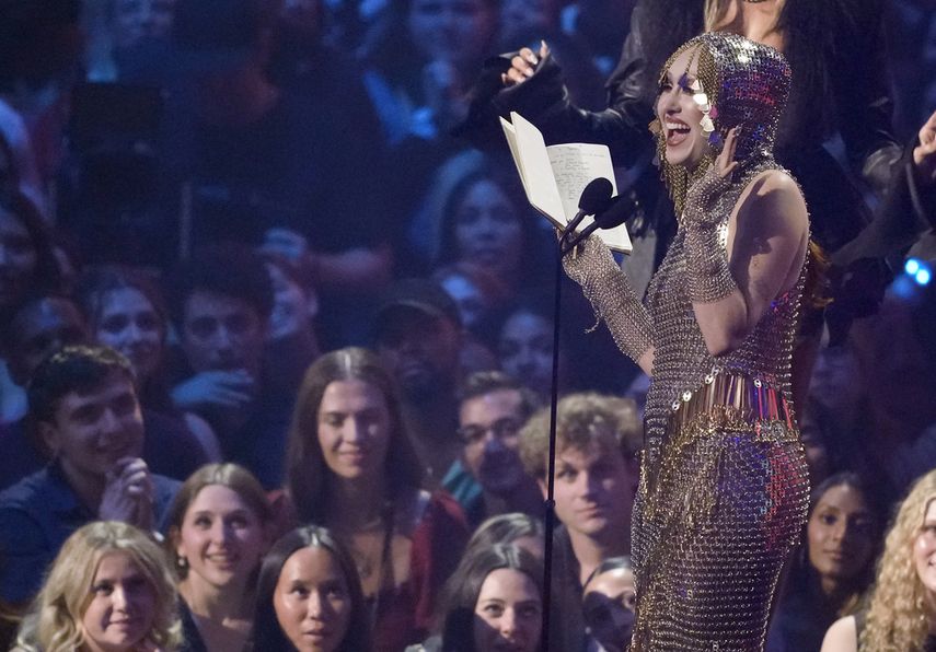 Chappell Roan recibe el premio al mejor nuevo artista en los Premios MTV Video Music Awards el miércoles 11 de septiembre de 2024 en el UBS Arena de Elmont, Nueva York.&nbsp;