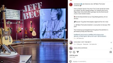 La casa de subastas Christies vendió por más de un millón de libras instrumentos de Jeff Beck. 