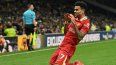 El colombiano Luis Díaz, en ese entonces del Liverpool, celebra luego de anotar el sexto gol de su equipo en una victoria sobre el Tottenham, el 22 de diciembre de 2024.