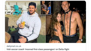 Una captura de pantalla de la noticia publicada por DailyMail en Twitter, donde se muestran fotos de Shane McInerney.&nbsp;