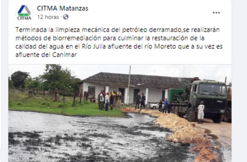 Captura de pantalla del mensaje publicado en Facebook por el Ministerio de Ciencia, Tecnología y Medio Ambiente del régimen de Cuba, CITMA.&nbsp;
