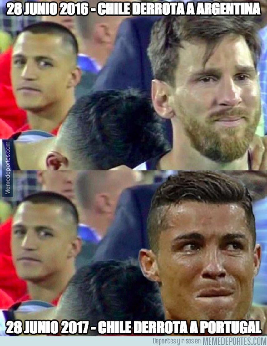 Cristiano Ronaldo fue víctima de Chile como también lo fue Lionel Messi en la Copa América.&nbsp;