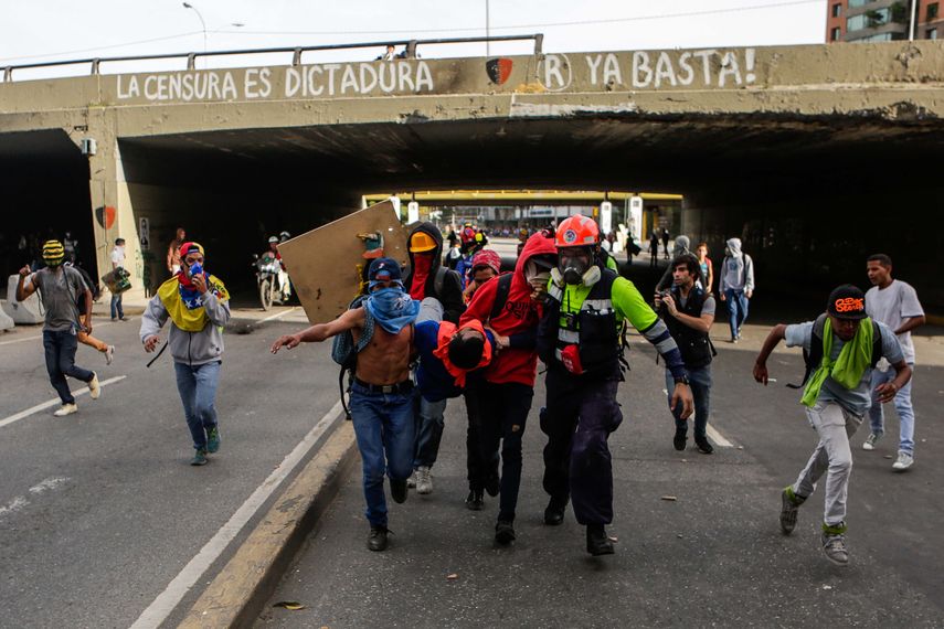 Protesta de este lunes en Caracas.&nbsp;