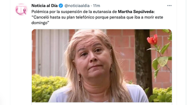 La colombiana Martha Sepúlveda, que tenía programada una eutanasia para este domingo 10 de octubre.&nbsp;
