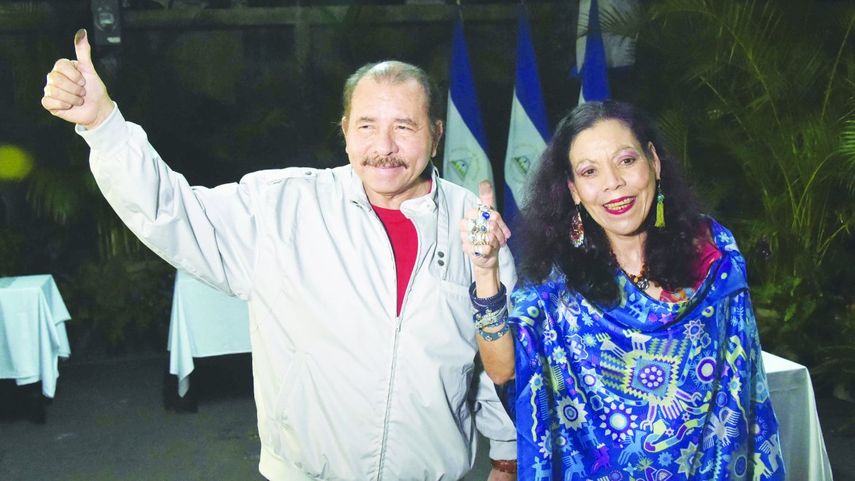 Daniel Ortega y Rosario Murillo, la pareja presidencial que gobierna Nicaragua.